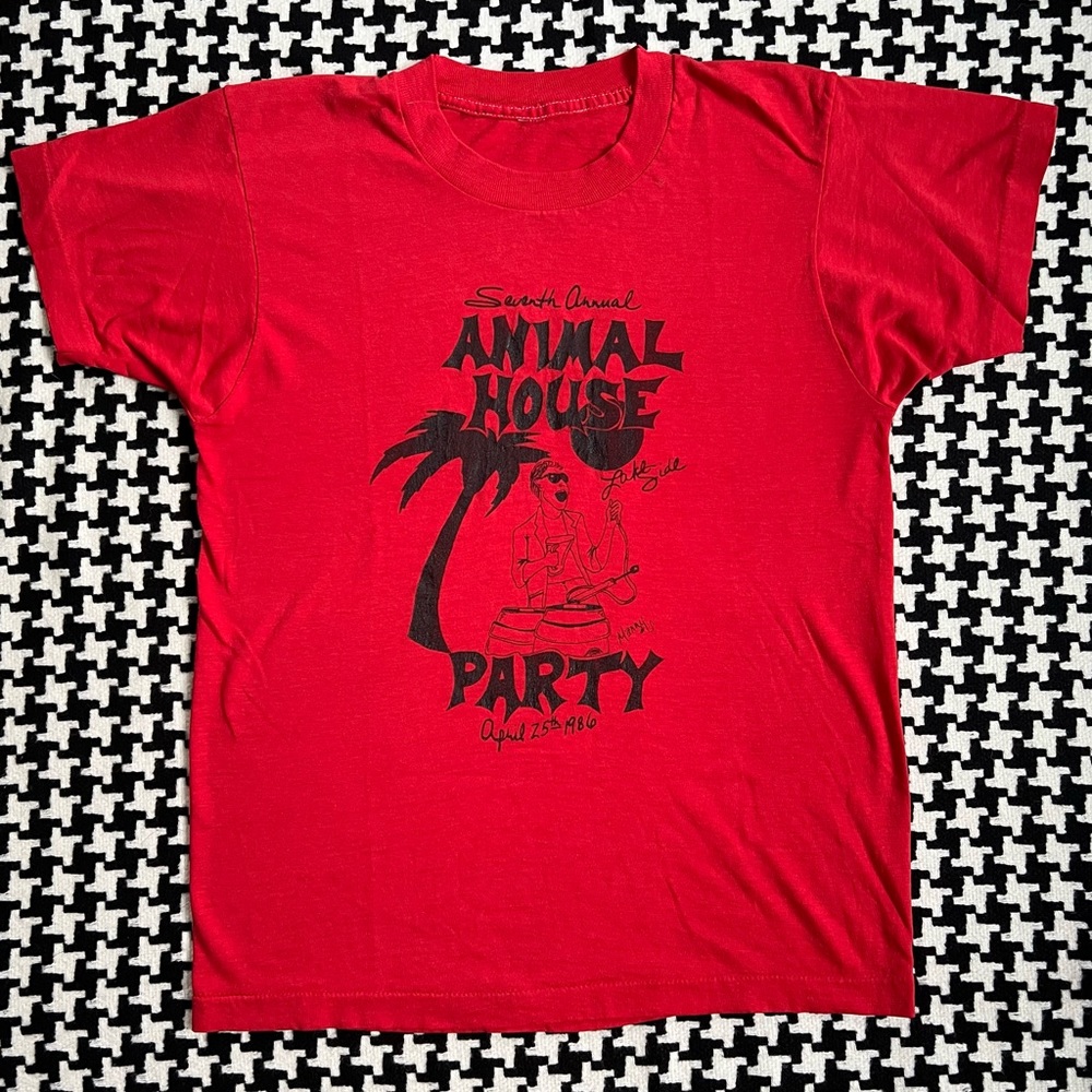 *RARE* Vintage 80s  Animal House Party 1986 red crewneck tshirt. Small.